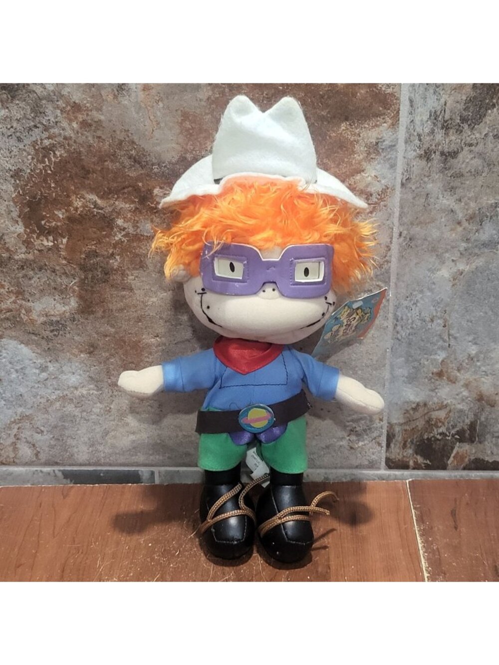 VTG Nanco Rugrats Cowboy Chuckie Plush Soft Toy Stuffed Animal 13"
